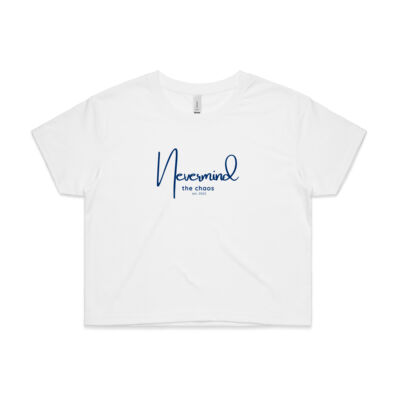 Womens White Crop and Navy Tee (Same Day) Thumbnail