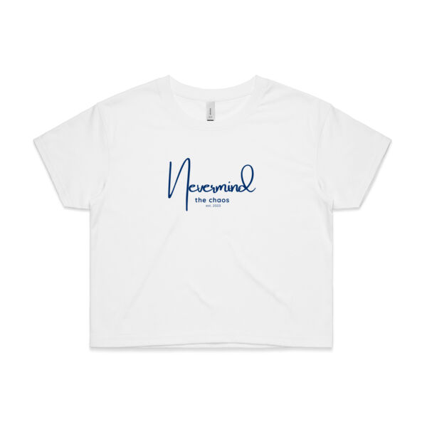 Womens White Crop and Navy Tee (Same Day) Thumbnail